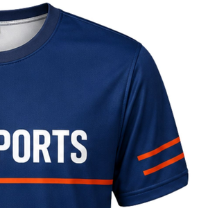T-shirt de sport en polyester bleu pour homme, vêtement d'entraînement athlétique, uniforme d'équipe, tenue de match en plein air, performance - Product Image 5