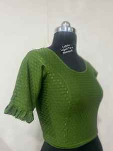 Indian Bollywood Style Soft Stretchable With Piping Border Fancy Blouse Buy Direct From Supplier At Wholesale Price - Product Image 3