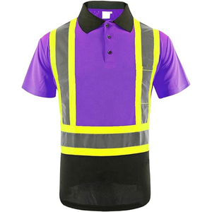 เสื้อโปโลแบบสะท้อนแสง เสื้อโปโลทำงานแบบสะท้อนแสง แถบสะท้อนแสงโพลีขนาด 5 ซม. แขนสั้น เสื้อกอล์ฟฤดูหนาวแบบสะท้อนแสง เสื้อผ้าเพื่อความปลอดภัย - Product Image 6