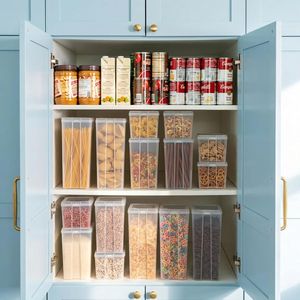 8 Pack Clear Flip-Top Lid Food <b>Storage</b> <b>Containers</b> Combo Set for Kitchen Pantry Organization Stackable Kitchen <b>Storage</b> <b>Containers</b> - Product Image 1