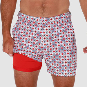 Pantalones cortos de natación para hombre con logo personalizado, shorts deportivos lisos, pantalones cortos de poliéster para playa y verano, shorts de sudoración para hombre. - Product Image 2