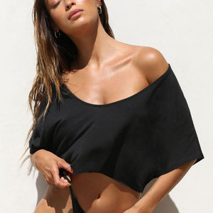 Camiseta Corta de Algodón Personalizada para Mujer, Ropa Casual, Servicio de Suministro al por Mayor - Product Image 3