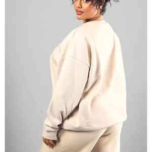 Sweat-shirt de sport ample et léger pour femme avec logo personnalisé, col ras du cou et demi-zip, idéal pour l'entraînement et la gym - Product Image 2