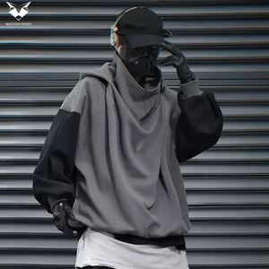 Buen Proveedor, Sudadera con Capucha de Último Diseño para Hombre, Estilo Hip Hop, Holgada, Cuello Alto, Bicolor, Estilo Urbano, Techwear - Product Image 3