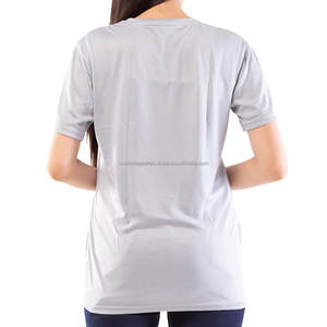T-shirts ras du cou pour femmes d'été solides surdimensionnés personnalisés en usine OEM - Product Image 2