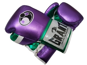 Guantes de Boxeo de Piel de Vacuno Elástica con Acabado Brillante para Hombre, con Cierre de Cordones, Tonos Perlados Metálicos, Látex de 12 mm - Product Image 3