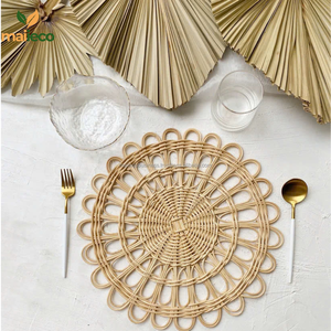 Vietnam Handicraft Eco-Friendly Ribu Natural Rattan <b>Placemats</b> 5mm Thickness <b>Bamboo</b> Serving for Food/Drinks Hot Products - Product Image 3