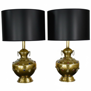 Lámpara de Mesa Moderna de Metal Dorado Martillado con Pantalla Blanca, Diseño Brillante, Perfecta para Decoración de Sala de Estar o Dormitorio, en Oferta - Product Image 5