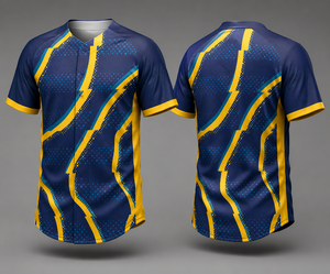 Camiseta de Béisbol Unisex con Cuello en V, Manga Corta, Estampado Geométrico, Transferencia Térmica, Bordado 3D, Antibacteriana, Secado Rápido, Transpirable, 100% - Product Image 2