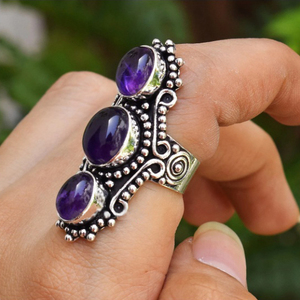 Amethyst <b>Ring</b> 925 Sterling Silver Handmade Gemstone Jewelry Elegant <b>Statement</b> <b>Ring</b> for Women Gift - Product Image 2