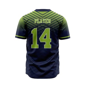 Wholesale Men's Baseball Team Double-sided Breathable Custom Sublimation Print 100% Polyester Quick Dry Short Sleeve Baseball - Product Image 2