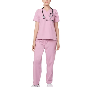 Ensemble de tenues médicales personnalisées pour femmes, col en V, uniforme d'infirmière, pantalon de jogging pour hôpital, clinique dentaire, spa, vêtements de travail - Product Image 2