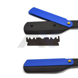 MAMAZ YARA Promotion Spéciale Rasoirs de Barbier pour Hommes, Rasoirs Droits à Double Tranchant avec Manche en Bois Bleu Massif, Idéal pour Salon de Coiffure - Product Image 3