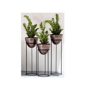 Hot Seller Handicrafts Classic <b>Large</b> Metal Iron Outdoor Floor Planters Garden <b>Pots</b> Drainage Hole Custom Logo In Factory Price - Product Image 5