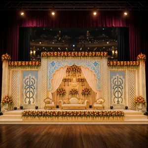 Premium Modern Luxury Wedding Entry Gate <b>Mirror</b> <b>Panel</b> Lightweight Customized Size Arch Decor Manufacturer Exporter Wholesale - Product Image 3