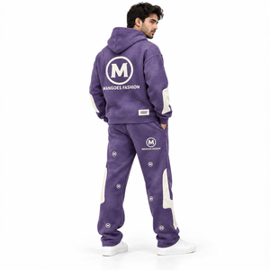 Conjunto Deportivo de Dos Piezas para Hombre, Sudadera con Capucha y Pantalones Jogger, Estampado en Felpa de Algodón, Ecológico, Estilo Urbano, para Gimnasio, Entrenamiento, Invierno, Casual - Product Image 1