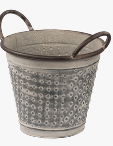 Hot Sale Bucket Shaped Galvanized Iron Metal Planter Set of 2 Home and Garden Decoration Metal <b>Flower</b> Pot and Garden - Product Image 2