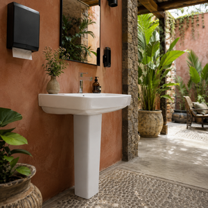 Lavabo sur pied carré moderne Osis Plus, écologique, avec garantie de 5 ans pour les cafés et restaurants - Product Image 5
