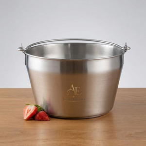 Seau à glace en acier inoxydable mat argenté avec poignée pivotante, idéal pour la restauration, les bars, les mariages et les fêtes - Product Image 1