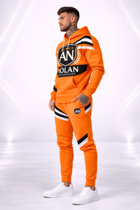 ชุดวอร์มสีส้มสำหรับผู้ชาย เสื้อฮู้ด กางเกงจ็อกเกอร์ สกรีนโลโก้ได้ ชุดสตรีทแวร์ ชุดกีฬา ดีไซน์เนอร์ ขายส่ง - Product Image 2