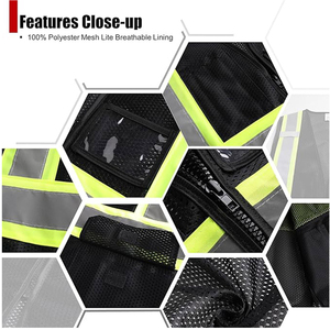 Chaleco de seguridad fluorescente transpirable de poliéster para construcción, incluye servicio profesional y precio directo de fábrica. - Product Image 4