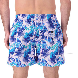 Shorts de bain personnalisés de haute qualité OEM, imprimés par sublimation, pour hommes, avec taille élastique, pour la plage et la natation - Product Image 3
