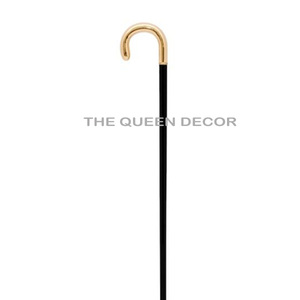 Bâtons de marche nordiques et accessoires d'extérieur attrayants, design élégant, en bois noir naturel avec poignée en aluminium doré - Product Image 1