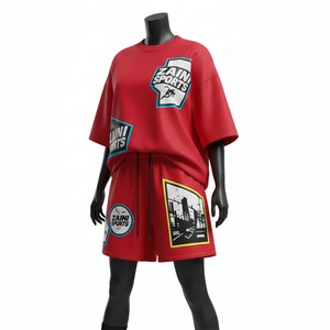 Conjunto de Camiseta y Pantalones Cortos Casuales para Mujer, Mezcla de Algodón Premium de 220 GSM, Tela Suave y Transpirable, Logotipo Personalizado por Transferencia Térmica - Product Image 4