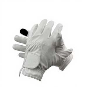 Gants d'équitation blancs unis pour hommes, coupe classique, accessoires équestres, vêtements d'équitation professionnels, respirants - Product Image 1