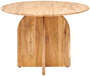 Table à manger en bois d'acacia, base ronde, style moderne, finition naturelle, bois indien, pour la maison, la cuisine, la ferme, l'hôtel - Product Image 1