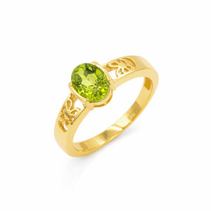Anillo de Plata de Ley 925 con Peridoto en Forma de Mariposa, Chapado en Oro y Rodio, Joyería de Diseño Moderno - Product Image 1