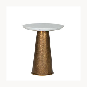 Elegant Marble Top Coffee Table With <b>Gold</b> Metal Base Customized Stylish New Arrival Modern Accent Table Furniture - Product Image 4