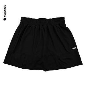 Comfortable Fitted Workout Shorts with Side Slit Casual Summer Mini Length <b>Skort</b> with Natural Waistline - Product Image 1