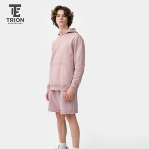 Shorts de survêtement de haute qualité en tissu 100% coton avec poche zippée, décontractés, en molleton, taille élastique, couleur vert-bleu foncé et violet, chauds - Product Image 3
