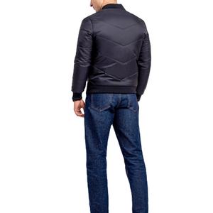 Chaquetas acolchadas sólidas de corte regular con cuello acanalado para hombre - Product Image 5