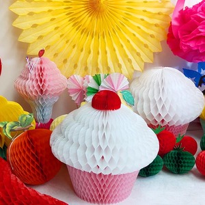 Colorido papel de seda fiesta fruta panal decoraciones 30CM altura - Product Image 2