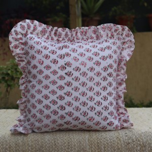 Housses de coussin à volants imprimées à motifs floraux style ferme, avec fermeture éclair dissimulée, pour coussins bohèmes ou décoratifs d'extérieur - Product Image 3