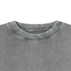 เสื้อยืดคอกลมแขนสั้นสีเทาแบบลำลอง ทรงปกติ ผ้าฝ้ายเจอร์ซีย์ถัก 100% สีพื้น - Product Image 5
