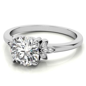 Round Cut Moissanite <b>Ring</b> 925 Sterling <b>Silver</b> White Gold Plated Engagement Wedding Bridal <b>Solitaire</b> Promise <b>Ring</b> Elegant Jewelry - Product Image 2
