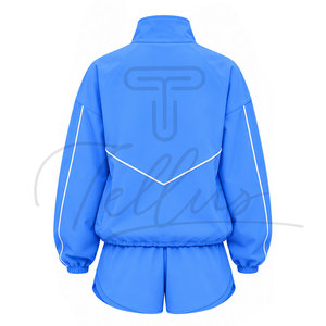2026 High Quality <b>Women</b> Windbreaker <b>Short</b> <b>Set</b> Cropped Jacket <b>Sets</b> Streetwear Custom OEM Windbreaker <b>Set</b> - Product Image 3