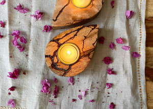 Portavelas de Madera Hecho a Mano con Forma de Gota, Portavelas de Madera para Decoración del Hogar, Regalo de Navidad - Product Image 4