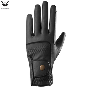 Best Highest Quality Genuine Leather Summer Horse Riding <b>Gloves</b> Full Finger Breathable Non-Slip Size L Unisex Hand Protection - Product Image 3