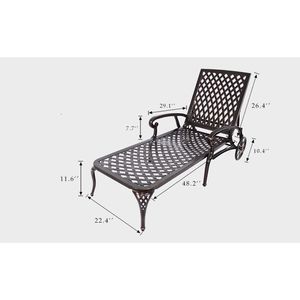 1 pz. Sdraio da Esterno in Alluminio Pressofuso Marrone per Prendisole - Product Image 2