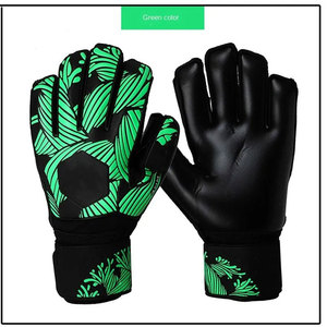Gants de gardien de but de football personnalisés, doigts entièrement couverts, paume orange imprimée, cuir PU, fermeture auto-agrippante, unisexe, respirants, antidérapants - Product Image 6
