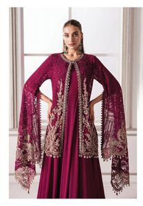 Elegante Salwar Kameez morado de seda hasta el suelo con diseño bordado para mujer, ropa de boda, estilo tradicional indio pakistaní. - Product Image 5