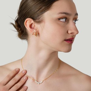 สร้อยคอเพชรคลัสเตอร์เจ็ดเม็ดทอง 14K/18K เพชรทรงกลมเพาะเลี้ยงในห้องปฏิบัติการ สร้อยคอแต่งงานเงินแท้ 925 สร้อยคอเรียบหรูมินิมอล - Product Image 6