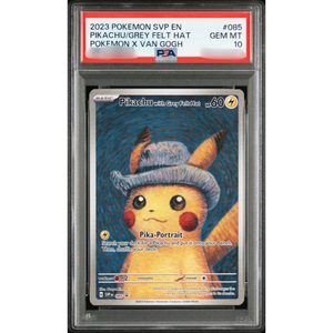 Graded GREY FELT HAT POKEMON X VAN GOGH SPECIAL ART RARE Japanese PokeMoned Card Authentic Original High Value Collectible used - Product Image 1