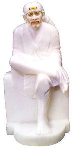 หินอ่อนสีขาว Sai Baba รูปปั้นสำหรับบูชา - Product Image 6