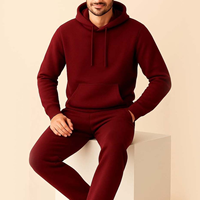Nouvel ensemble de survêtement chaud d'hiver pour hommes, couleur unie, qualité supérieure, personnalisable
