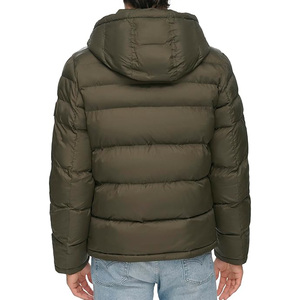 Veste d'hiver décontractée pour homme, grise, à capuche, avec fermeture éclair, coupe-vent, longueur standard, en polyester, rembourrée, en vente - Product Image 6